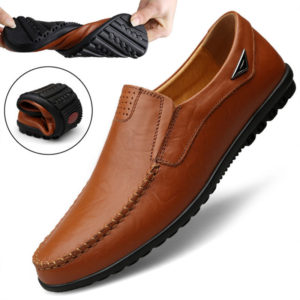 Genuine Leather Men Casual Shoes Luxury Brand 2019 Mens Loafers Moccasins Breathable Slip on Black Driving Shoes