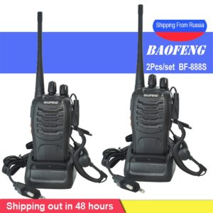 2Pcs/set baofeng BF-888S Walkie Talkie Portable radio station BF888s 5W BF 888S Comunicador Transmitter