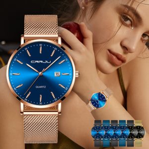 CRRJU Luxury Fashion Woman Bracelet Watch Women Casual Waterproof Quartz Ladies Dress Watches Gift lover Clock