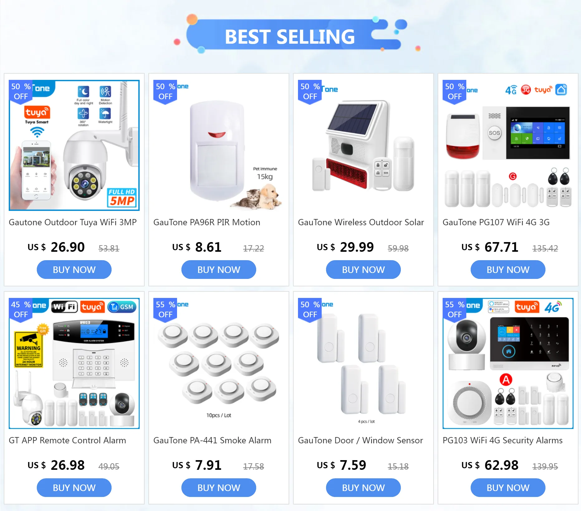 esmfaster PG103 Alarm System for Home Burglar Security 433MHz WiFi GSM Alarm Wireless  Smart House App Control