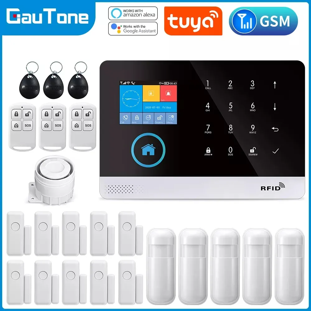 esmfaster PG103 Alarm System for Home Burglar Security 433MHz WiFi GSM Alarm Wireless  Smart House App Control