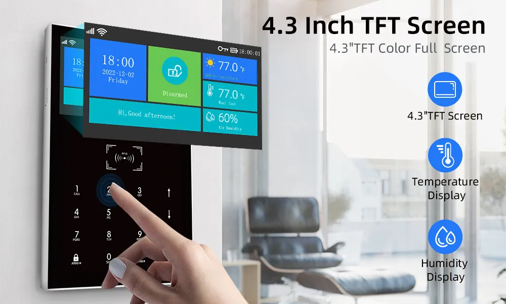 esmfaster PG103 Alarm System for Home Burglar Security 433MHz WiFi GSM Alarm Wireless  Smart House App Control