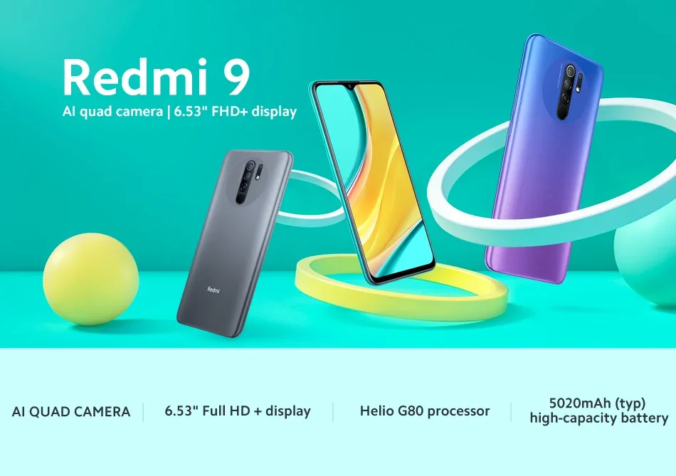 Original Xiaomi Redmi 9 smartphone 4GB 64GB/ 4GB 128GB 5020 mAh MediaTek Helio G80 6.53'' 13.0MP 8.0MP 2340x1080 4G Used Phone Original Xiaomi Redmi 9 smartphone 4GB 64GB/ 4GB 128GB 5020 mAh MediaTek Helio G80 6.53'' 13.0MP 8.0MP 2340x1080 4G Used Phone