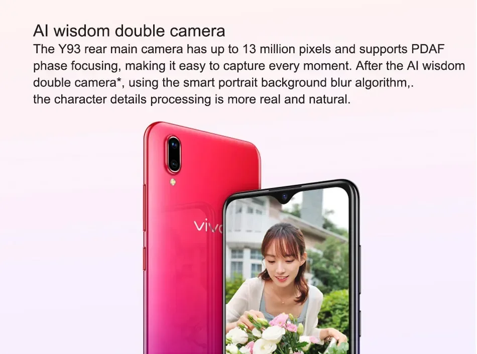VIVO Y93 Smartphone Global firmware 4GB 64GB Octa core Android 8.1 6.2'' Camera 13MP+2.0MP Face ID Dual SIM Used Phone VIVO Y93 Smartphone Global firmware 4GB 64GB Octa core Android 8.1 6.2'' Camera 13MP+2.0MP Face ID Dual SIM Used Phone