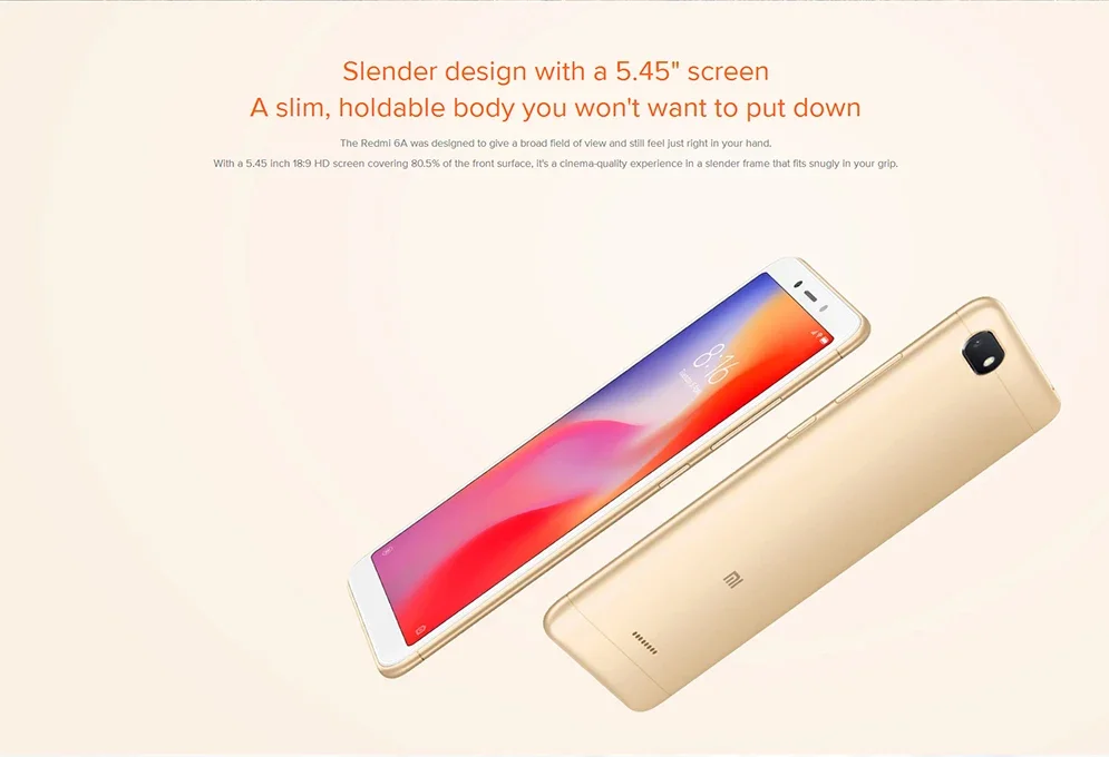 Global firmware Xiaomi Redmi 6A 3G 32G smartphone MediaTek Helio A22 5.45