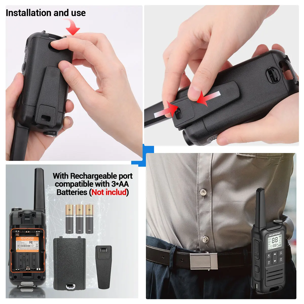2PCS Baofeng F22 PMR FRS Mini Walkie Talkie Waterproof Type-C Licence-free NOAA Portable Two Way Ham Radio for Hunting