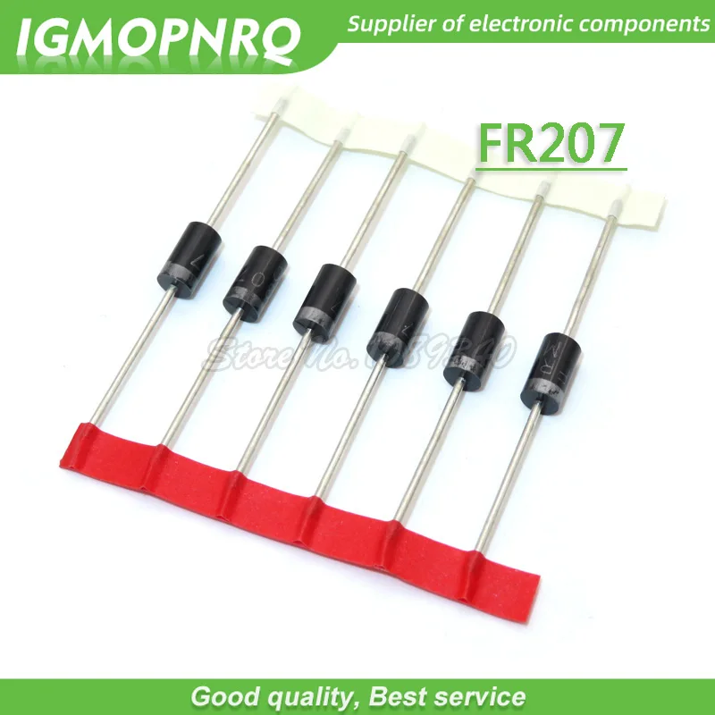 100PCS FR207 2A 1000V DO-15 Diode Rectifier Bridge New Original