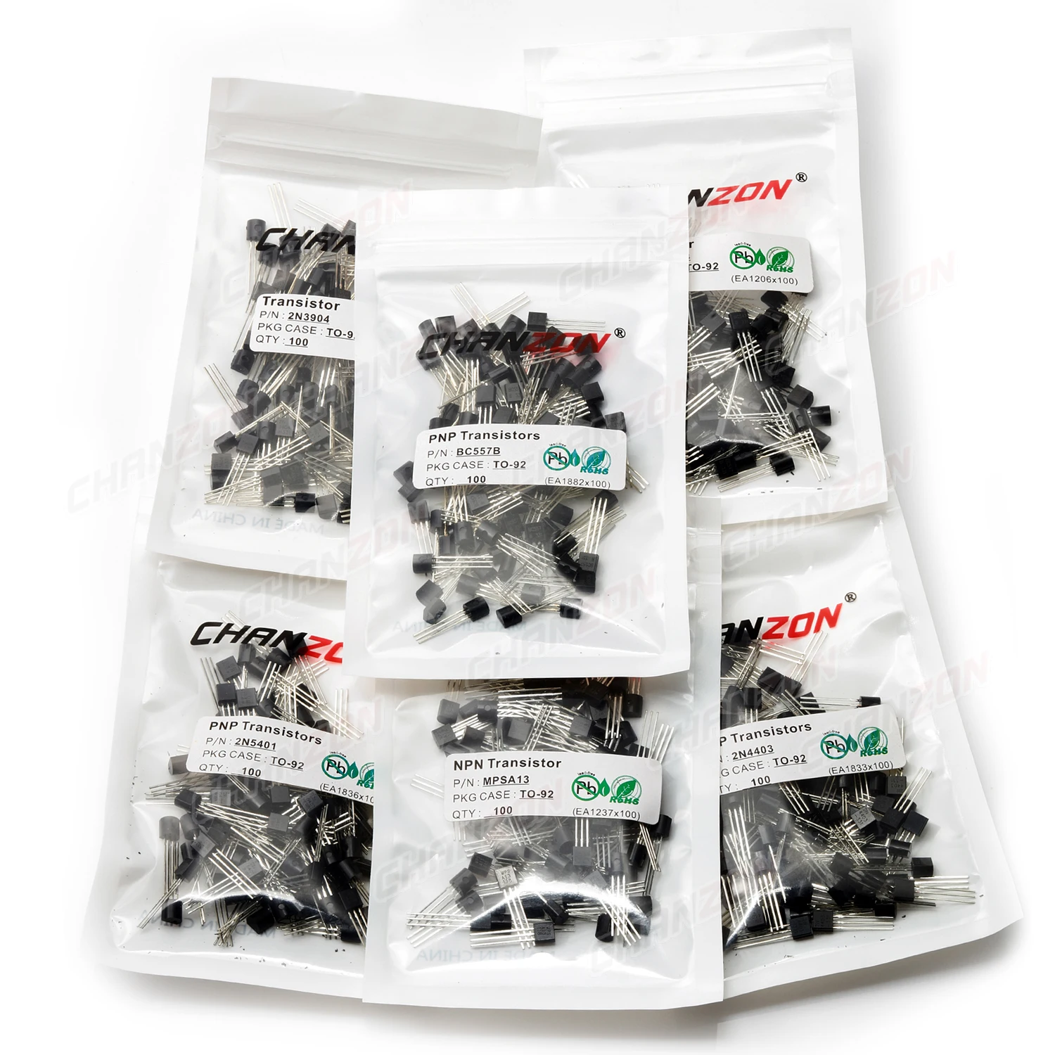 100PCS TO-92 Bc547 2N3904 2N7000 2N2222A 2N5551 2N3906 Bc337B Bc557B S8050 S8550 2N5401 Bc547B 2N4401 2Sa1015 NPN PNP Transistor