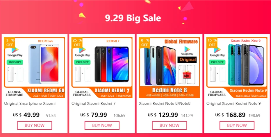 Xiaomi Redmi 9A /9AT Global VERSION 2GB 32GB 5000mAh 6.53 inch Cellphone MTK Helio G25 Octa Core 13MP 4G Smartphone