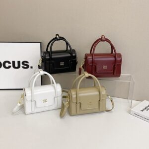 Oil Wax Leather Small Square Bag Women's New Retro Fashion High-End Handbag Korean Version