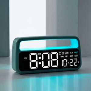 New Multifunctional Clock Led Atmosphere Lamp Bedside Alarm Clock Home Decoration Table