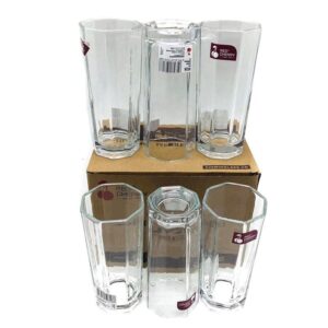 8610 high octagonal glass 6 glass cup set Cup combination ten yuan Shop Wholesale