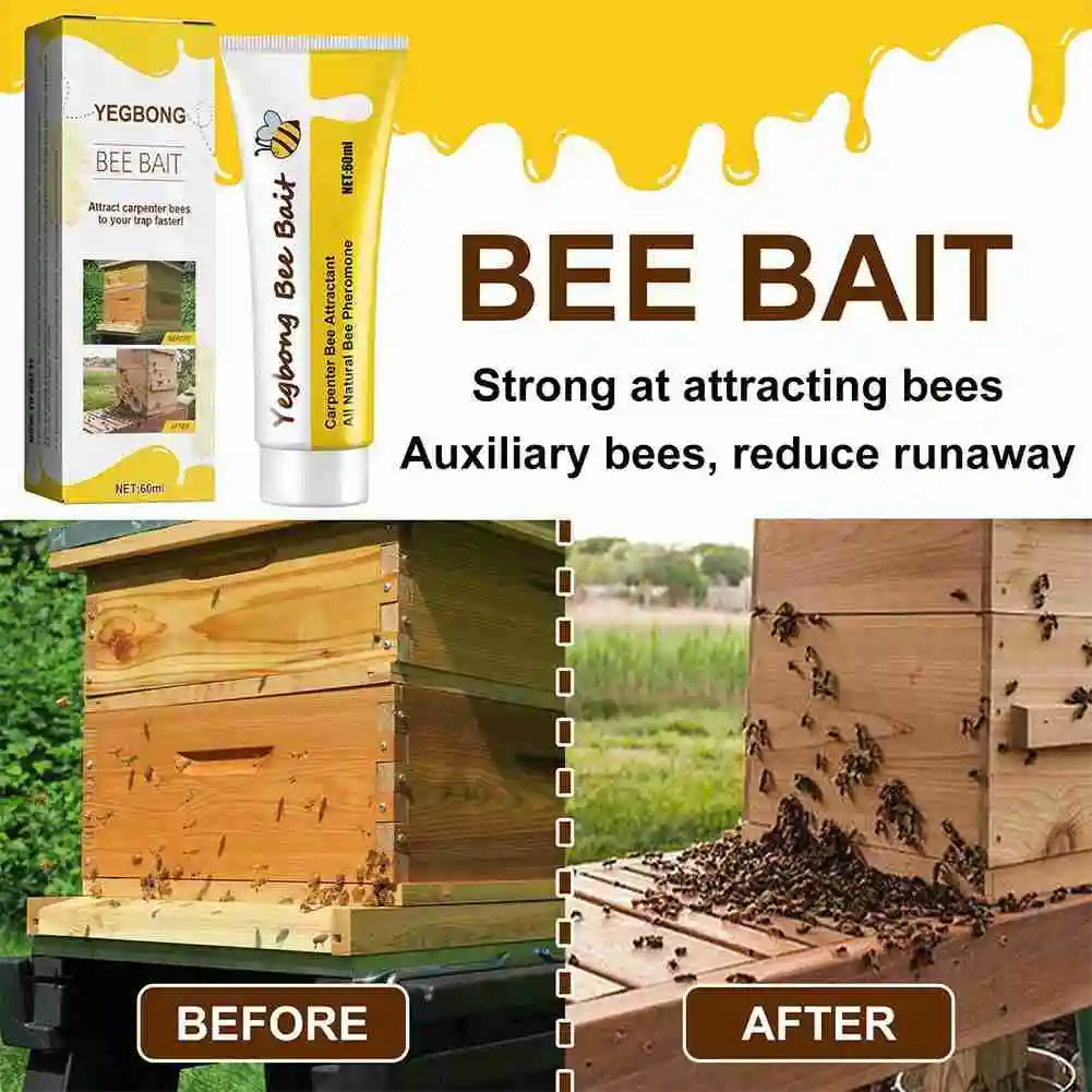 Bee Bait Bee Queen Pheromone Easy Catching Lure Bait Swarm Honey Hive Attract Outdoor Beekeeping Bee Attractant Bait