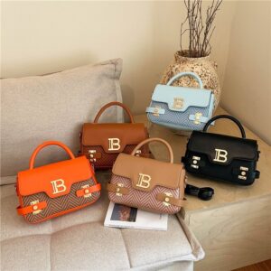 Fashion high-level small square bag 2026 new Makaron Bags contrast color texture Light luxury hundred shoulder diagonal bag