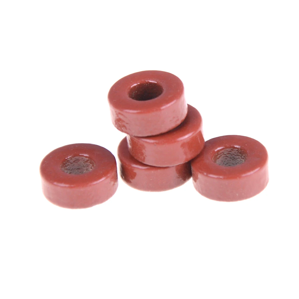 5pcs T37-6/T50-6/T37-2/ T-30-2 Iron Powder Cores 9.5*5.2*3.3mm Iron Dust Core Ferrite Toroid Core Coating