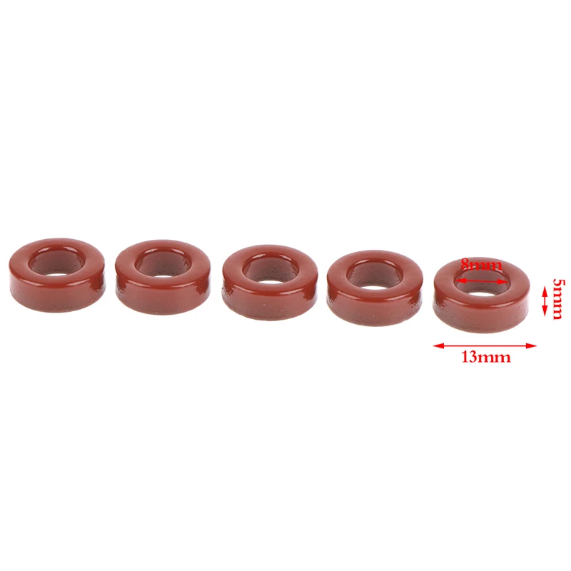 5pcs T37-6/T50-6/T37-2/ T-30-2 Iron Powder Cores 9.5*5.2*3.3mm Iron Dust Core Ferrite Toroid Core Coating
