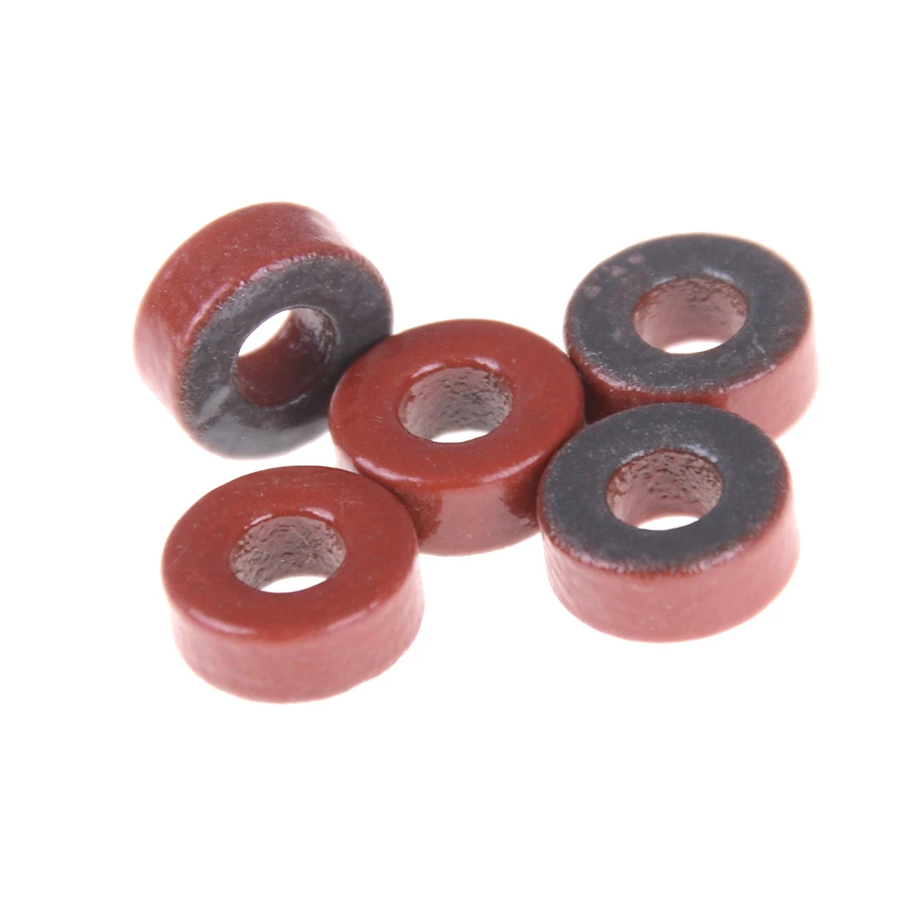5pcs T37-6/T50-6/T37-2/ T-30-2 Iron Powder Cores 9.5*5.2*3.3mm Iron Dust Core Ferrite Toroid Core Coating