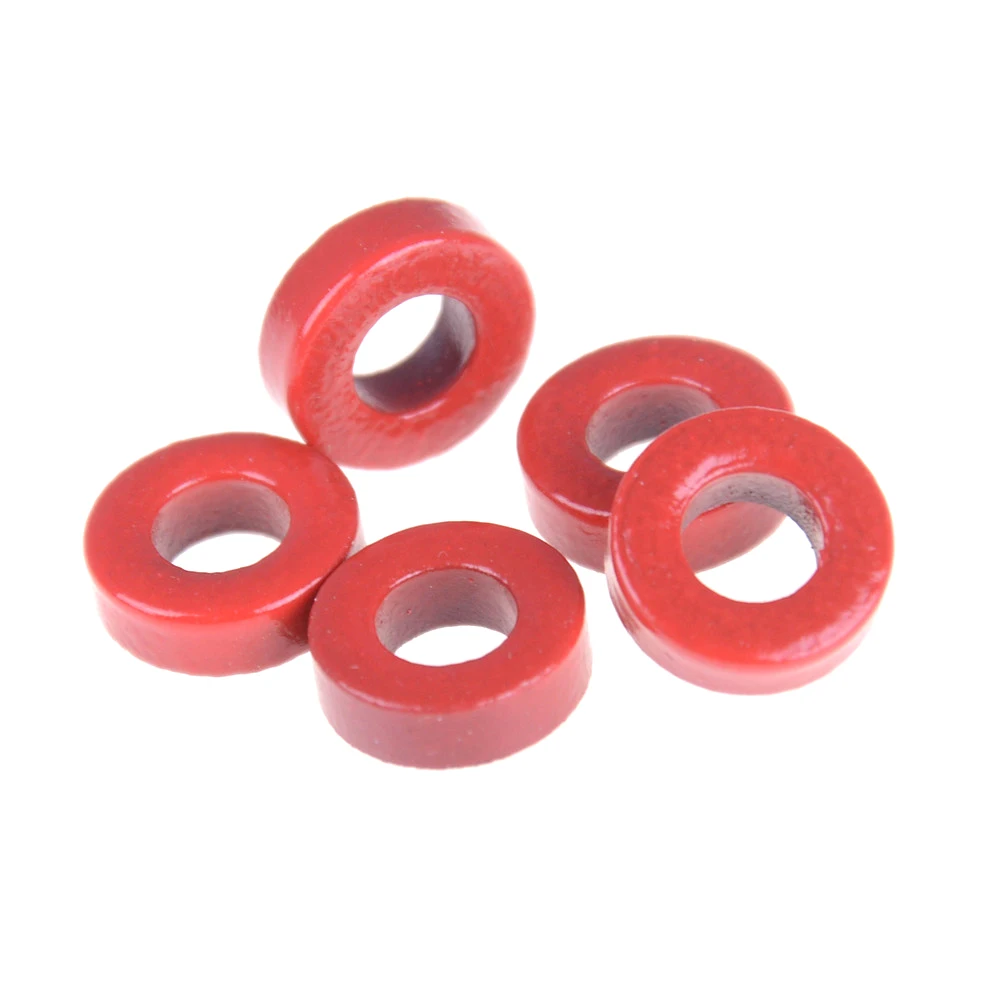 5pcs T37-6/T50-6/T37-2/ T-30-2 Iron Powder Cores 9.5*5.2*3.3mm Iron Dust Core Ferrite Toroid Core Coating