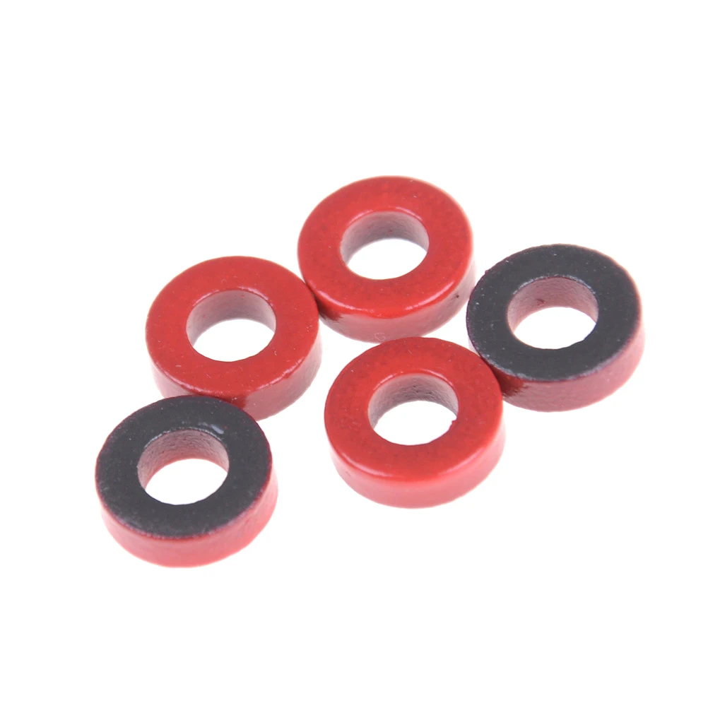 5pcs T37-6/T50-6/T37-2/ T-30-2 Iron Powder Cores 9.5*5.2*3.3mm Iron Dust Core Ferrite Toroid Core Coating