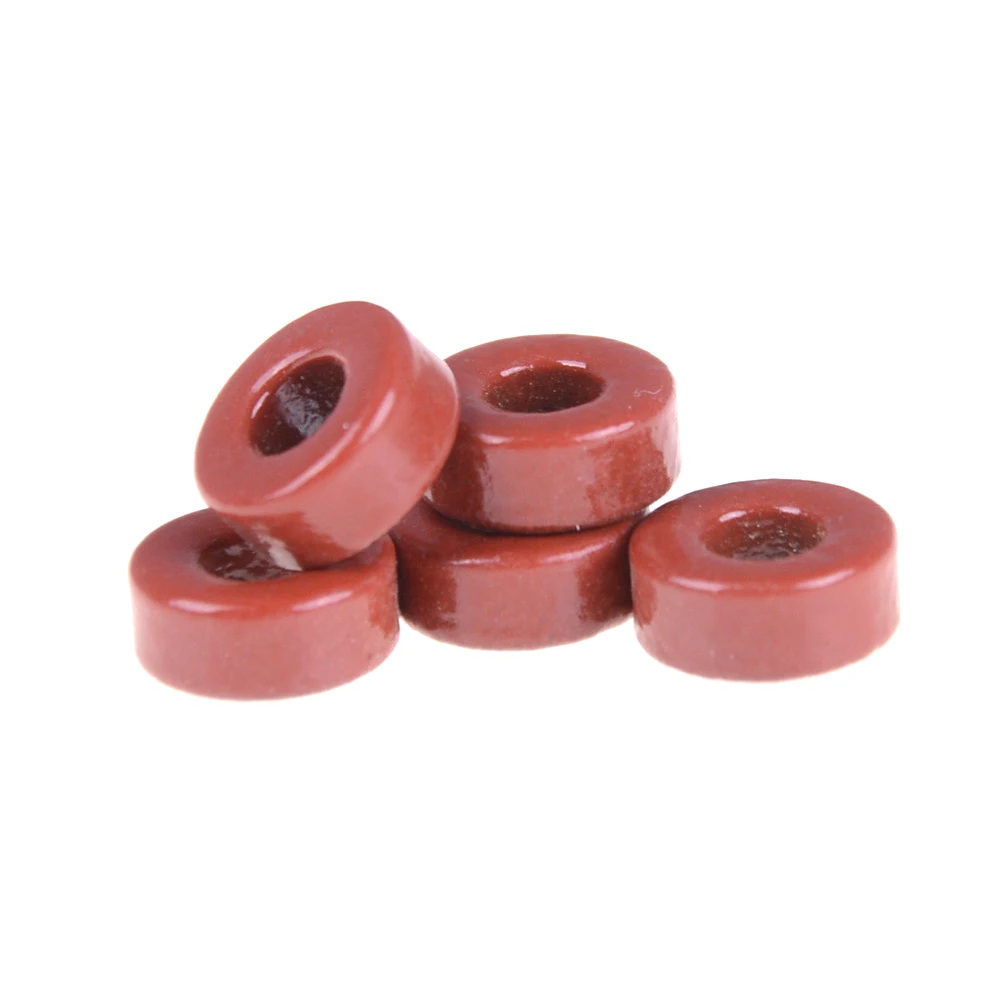 5pcs T37-6/T50-6/T37-2/ T-30-2 Iron Powder Cores 9.5*5.2*3.3mm Iron Dust Core Ferrite Toroid Core Coating