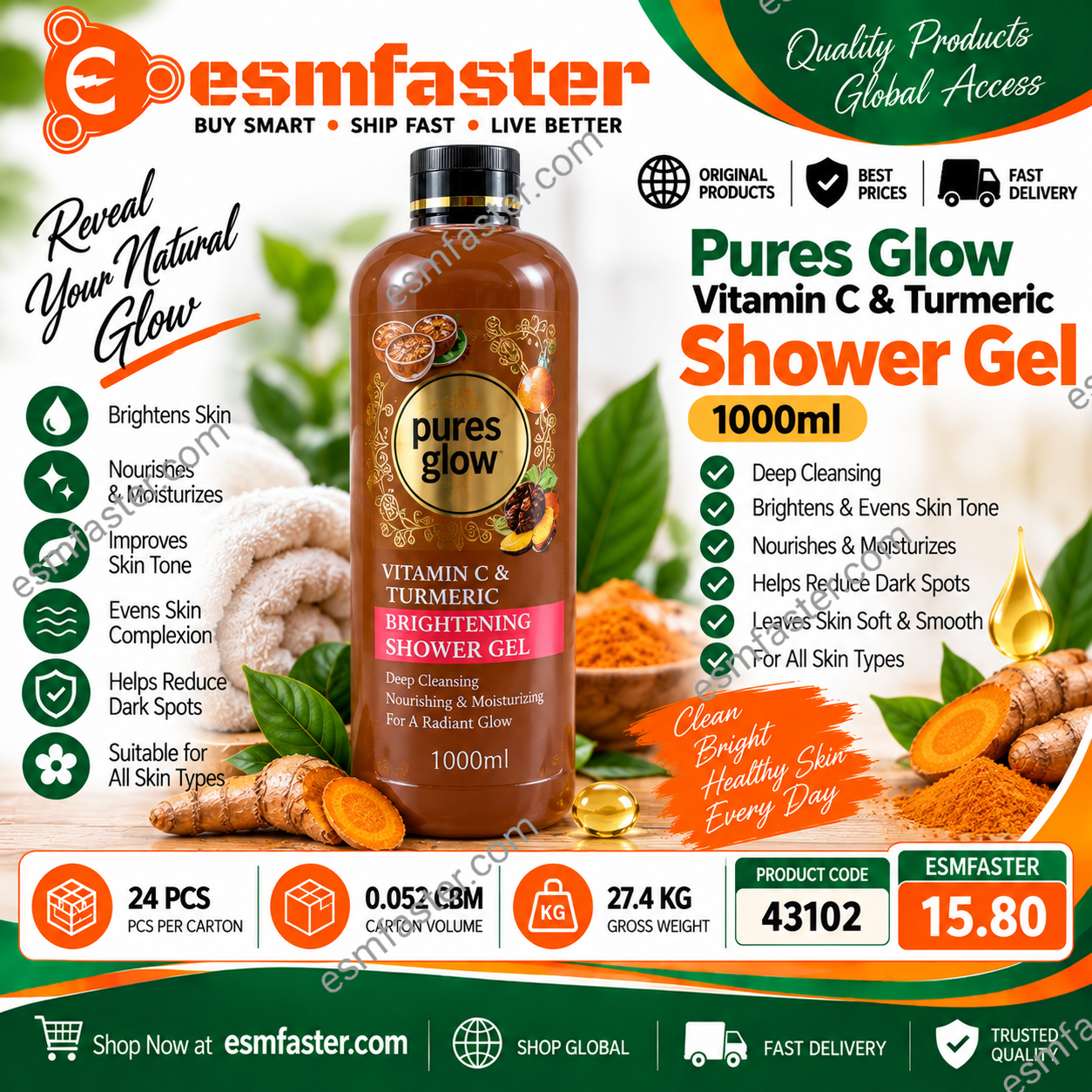 shower gel with vitamin and whitening 43102 - Image 1