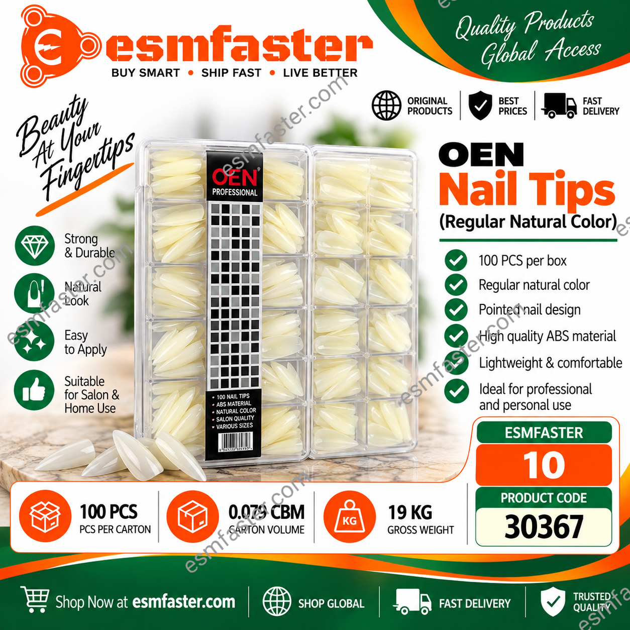 OEN Nail Tips regular natural color 30367 - Image 1