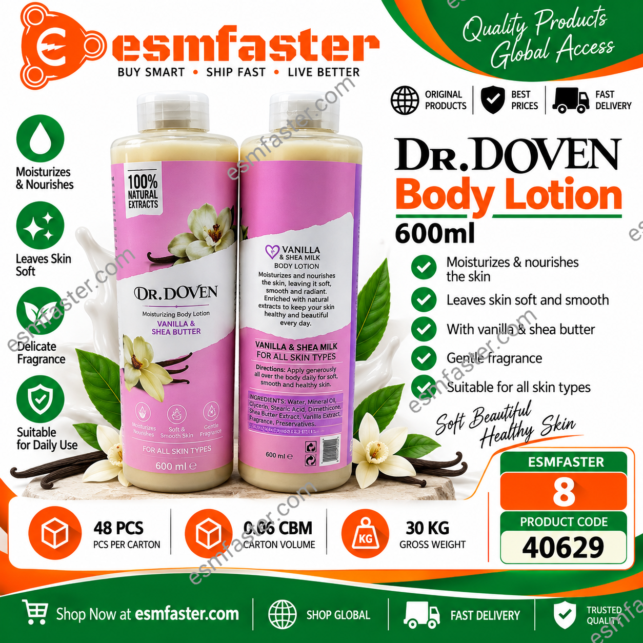 Dr DOVEN body lotion 600ml  40629 - Image 1