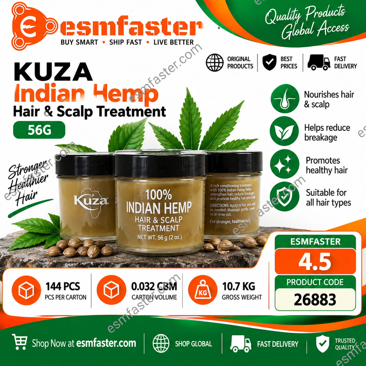 Kuza Indiar Hemp hair and slap treatment 26883 - Image 1