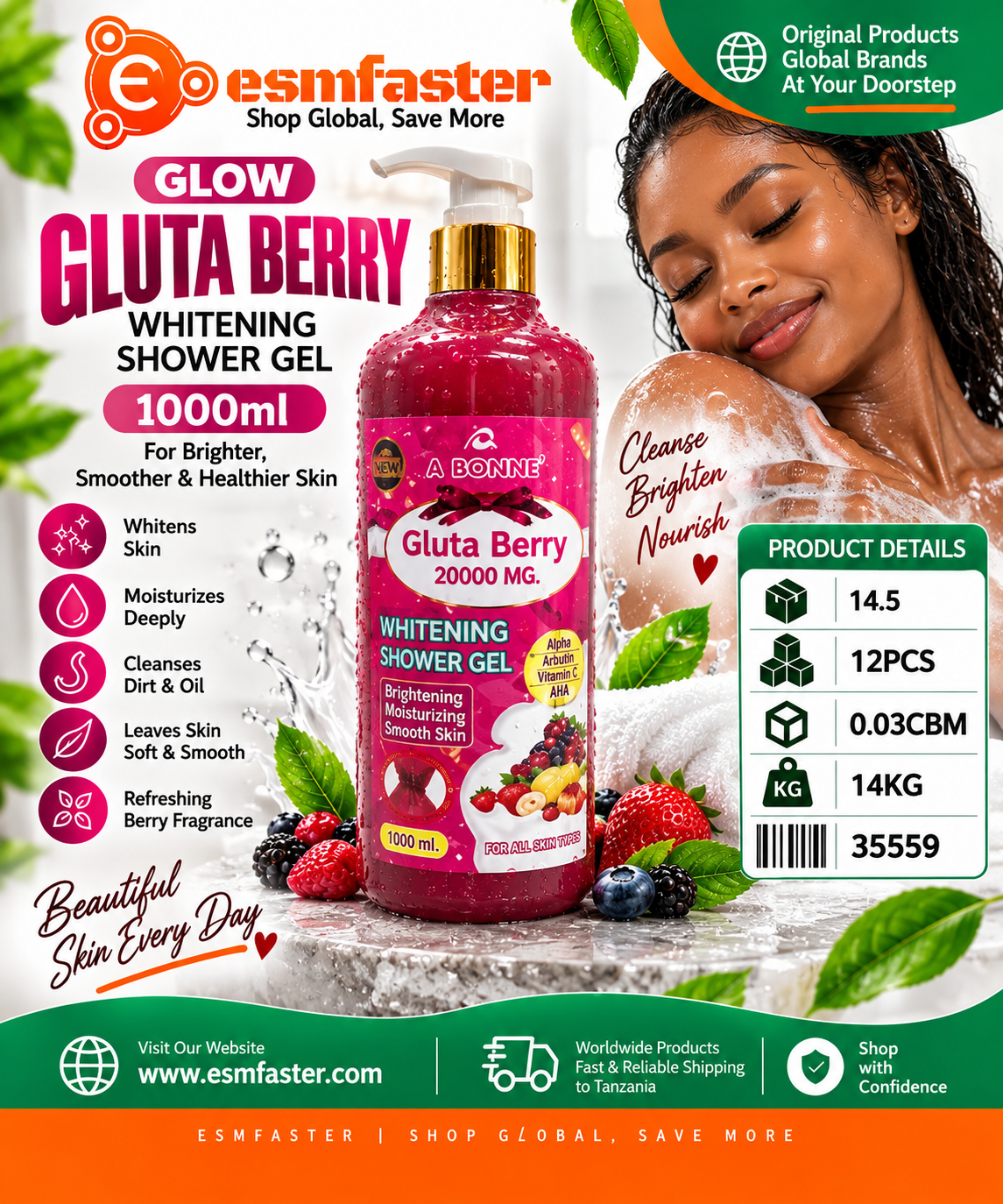 gluten berry white ening shower gel 35559 - Image 1