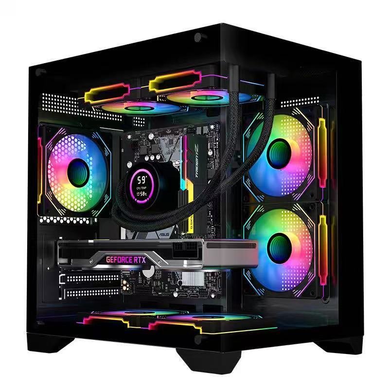 Golden Field Core Gaming Desktop PC – Dedicated Graphics, Suitable for Office Work, Gaming, Live Streaming, and Video Editing; Includes Bluetooth and Wi-Fi configuration A5 with keyboard and mouse cover mouse pad - Image 1